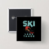 Badge Carré 5 Cm Ski Lake Tahoe (Devant & derrière)