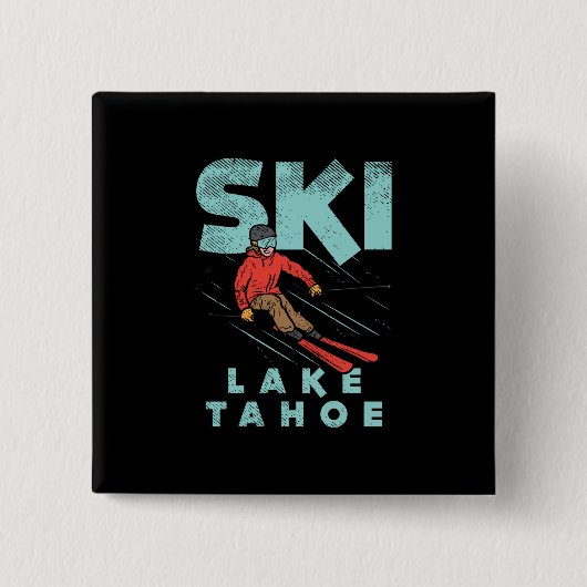 Badge Carré 5 Cm Ski Lake Tahoe (Devant)