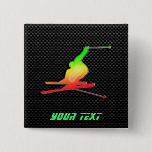 Badge Carré 5 Cm Ski lisse de neige