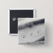 Badge Carré 5 Cm Skieurs sur télésiège (Devant & derrière)