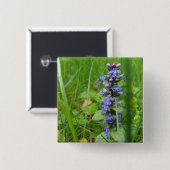 Badge Carré 5 Cm Skullcap Violet Fleur sauvage (Devant & derrière)