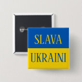 Badge Carré 5 Cm Slava Ukrainiini Glory to Ukraine (Devant & derrière)