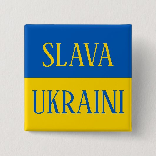 Badge Carré 5 Cm Slava Ukrainiini Glory to Ukraine (Devant)