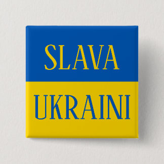 Badge Carré 5 Cm Slava Ukrainiini Glory to Ukraine