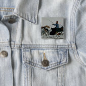 Badge Carré 5 Cm Sleigh hippomobile (En situation)