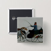 Badge Carré 5 Cm Sleigh hippomobile (Devant & derrière)
