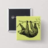Badge Carré 5 Cm Sloth (Devant & derrière)