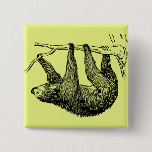 Badge Carré 5 Cm Sloth