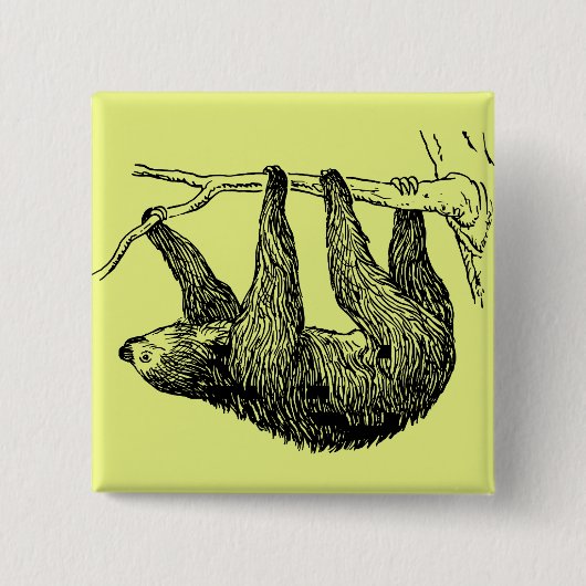 Badge Carré 5 Cm Sloth (Devant)