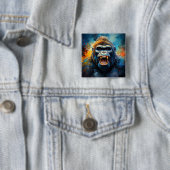Badge Carré 5 Cm Smiling gorilla (En situation)