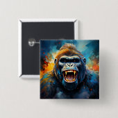 Badge Carré 5 Cm Smiling gorilla (Devant & derrière)