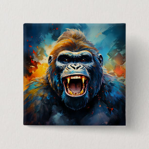 Badge Carré 5 Cm Smiling gorilla