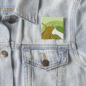 Badge Carré 5 Cm Snail mail (En situation)