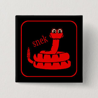 Badge Carré 5 Cm Snek rouge