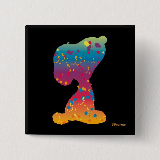 Badge Carré 5 Cm Snoopy Rainbow Graffiti Silhouette (Devant)