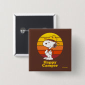 Badge Carré 5 Cm Snoopy | Scout Beagle - Happy Camper (Devant & derrière)