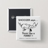 Badge Carré 5 Cm SNOOZER pensent le bouton (Devant & derrière)