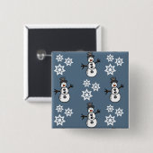 Badge Carré 5 Cm Snowman (Devant & derrière)