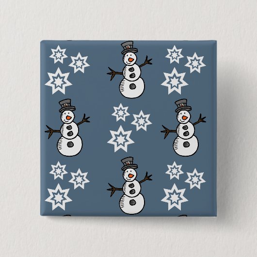 Badge Carré 5 Cm Snowman (Devant)