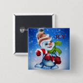 Badge Carré 5 Cm Snowman (Devant & derrière)