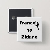 Badge Carré 5 Cm Soccer France, personnalisable (Devant & derrière)