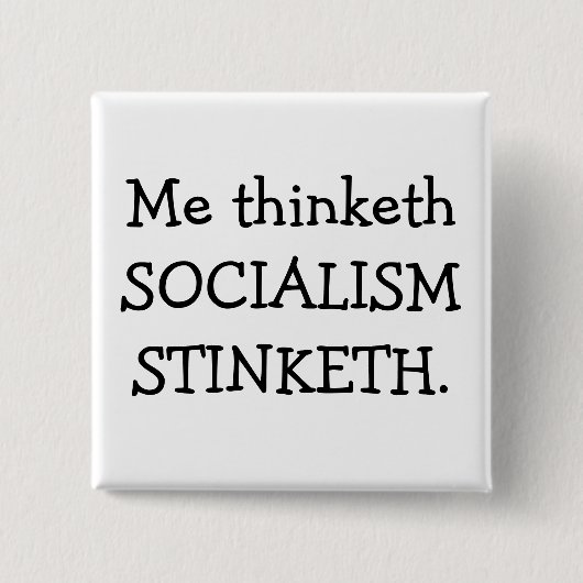 BADGE CARRÉ 5 CM SOCIALISME STINKETH (Devant)