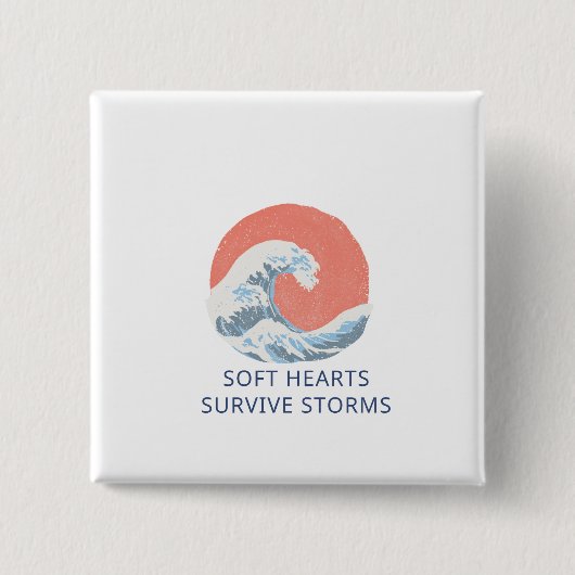 Badge Carré 5 Cm Soft Hearts Survive Storms (Devant)