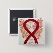 Badge Carré 5 Cm Soins d'accueil Ange Sensibilisation Pins à ruban (Devant & derrière)