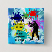 Badge Carré 5 Cm Soirée de Paintball (Devant)