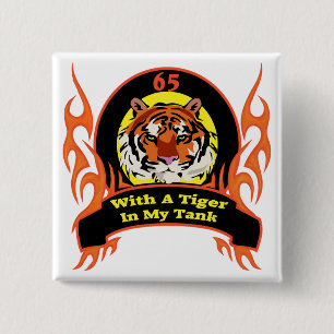 Badge Carré 5 Cm Soixante-cinquième cadeaux d'anniversaire de tigr