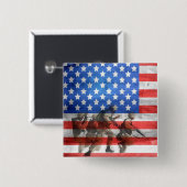 Badge Carré 5 Cm Soldats (Devant & derrière)