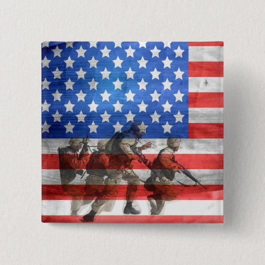 Badge Carré 5 Cm Soldats (Devant)