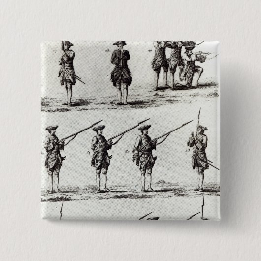 Badge Carré 5 Cm Soldats avec des baïonnettes (Devant)