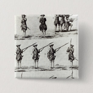 Badge Carré 5 Cm Soldats avec des baïonnettes