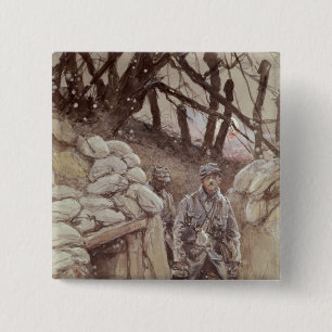 Badge Carré 5 Cm Soldats d'infanterie dans un fossé, Notre-Dame de