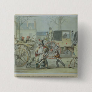 Badge Carré 5 Cm Soldats français blessés entrant dans Paris