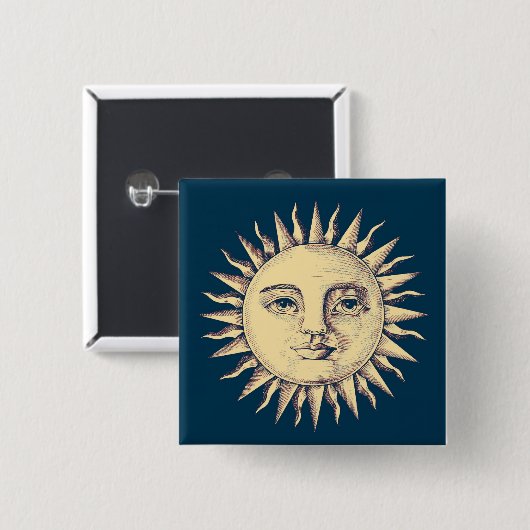 Badge Carré 5 Cm Soleil (Devant & derrière)