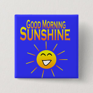 Badge Carré 5 Cm Soleil bonjour !
