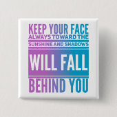 Badge Carré 5 Cm Soleil - Bouton Carré (Devant)