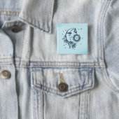 Badge Carré 5 Cm Soleil et Lune (En situation)