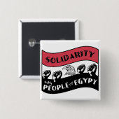 Badge Carré 5 Cm Solidarité avec le peuple d'Égypte (Devant & derrière)