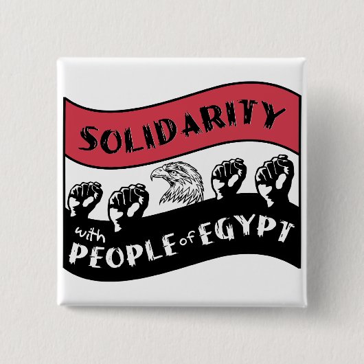 Badge Carré 5 Cm Solidarité avec le peuple d'Égypte (Devant)
