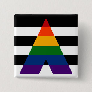 Badge Carré 5 Cm Solide drapeau de l'Ally Pride LGBT