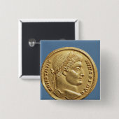Badge Carré 5 Cm Solidus de Constantine I (Devant & derrière)