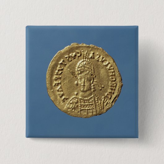 Badge Carré 5 Cm Solidus de Romulus Augustulus (Devant)