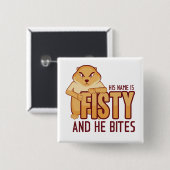 Badge Carré 5 Cm Son nom est bouton de Fisty (Devant & derrière)