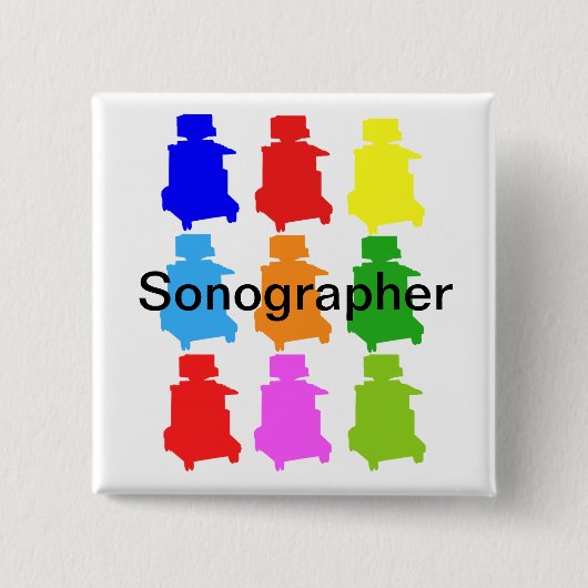 Badge Carré 5 Cm Sonographer Popart Gfits (Devant)