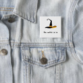 Badge Carré 5 Cm Sorcière (En situation)