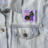 Badge Carré 5 Cm Sorcière en formation (En situation)