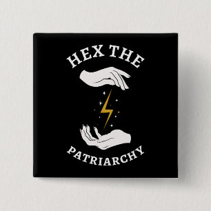 Badge Carré 5 Cm Sorcière féministe - Hex Le Patriarcat I